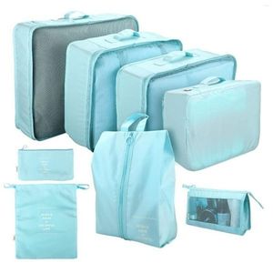 Storage Bags 8PCS Set Travel Organizer Suitcase Packing Cases Portable Luggage Clothes Shoe Tidy Pouch