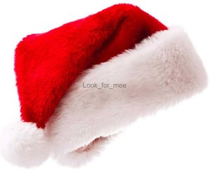 Christmas Hat Santa Hat Xmas Holiday Hat for Adults Unisex Velvet Comfort Christmas Hats Extra Thicken ic Fur for Chris HKD230823