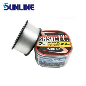 Örgü Hat 100 Orijinal Sunline Basic FC 225m 300m Şeffaf Renk Karbon Fiber Balıkçılık Birçok Yöntem için Uygun 230822