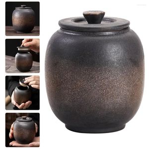 Storage Bottles Tea Desktop Ceramic Jar Leaf Organizer Bean Container Sugar Holder Sealing Loose