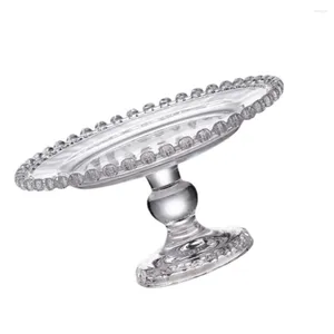 Servis uppsättningar Glass Snack Tray Party Candy Living Room Fruit Cake Pan Home Crystal Serve Plate Storage Pastry Hushåll