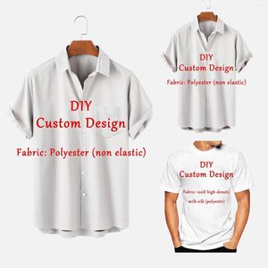 Mäns casual skjortor anpassade sommar Hawaiian Short Sleeve Women 3D Custom Design Tops T-shirt Factory Outlet Overize Anime Cosplay