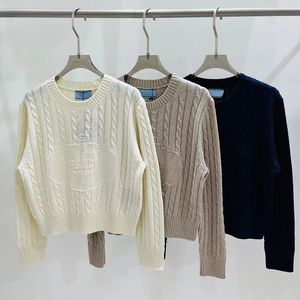 Swater Women Designer SWATER SWARIGAN JUMPER KNITS JUCNE Zimowe swetry okrągłe szyję hafty dzianinowe bluzki