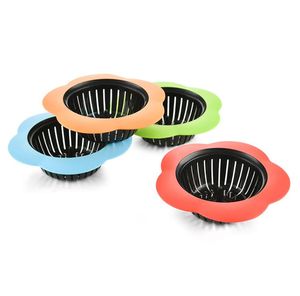 Silikon Kitchen Sink Silter Flower Shaped Dusch Sink Drains Cover Sink Colander Sewer Hair Filter Kitchen Accessories SN855