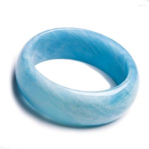 Bangle Inner Diameter 53mm Women Lady Charm Round Bracelets Genuine Blue Gems Stone Natural Unique One