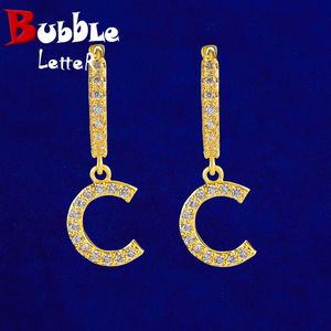 Charm Bubble Lettera Iced Tennis personalizzato Earring iniziale Droping Women Gold Women Hip Hop Jewelry 230822