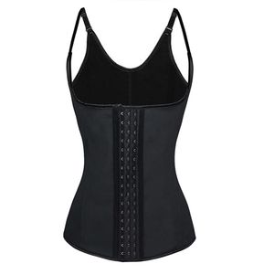 Kvinnor Latex midjetränare korsett Vest 9 Stålbenad underbust bustier Corselet Sexig bantningsbälte midja Cincher Body Shapewear204L