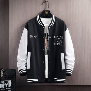 Jackets masculinos Big M Letter Print Hip Hop Patchwork Jackets de beisebol masculino impressão Bomber Bomber Men Spring Spring Streetwear Coats 230822