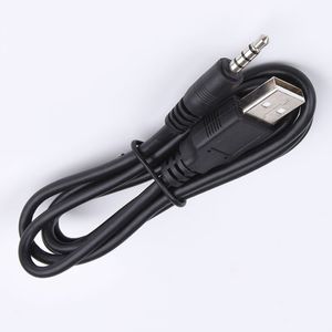 USB 2.0 A a 3,5 mm AUX Audio Plug masculino para masculino Adaptador de conectores de cabeceira Data Cable cabo para o fone de ouvido do alto -falante de carro 1M