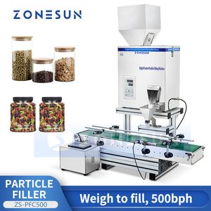 Zonesun ZS-PFC500 Controle digital automático Máquina de preenchimento parcial Máquina de embalagem Máquina de embalagem Equipamento de embalagem de feijão de porca