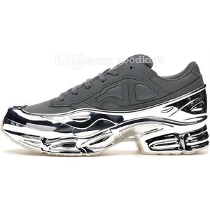 Fashion shoe originals Raf Simons Ozweego III Sports Men Women Clunky Metallic Silver Sneakers Dorky Casual Shoes Size