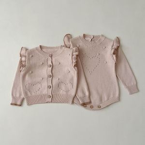 Pullover INS Herbst Fashion Kinder Strickanzug Junge Baby Casual Strickmantel geborene Mädchen Säugling Strick -Strick -Festliebe BodySuit 230823