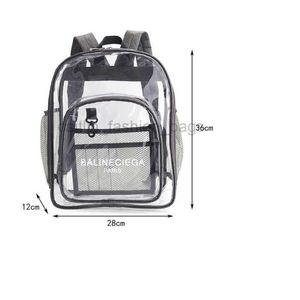 2023 Hot Sell Rucksack Stil Transparenter Rucksack Bedruckbare wasserdichte einfache Tasche Kreative Reise Klare individuelle Jelly Bags caitlin_fashion_bags
