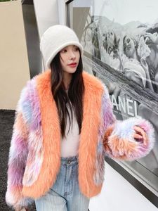 Women's Fur Christmas Party Coat Festive Atmosphere Autumn-Winter Temperament Short Faux Jacaet Clothing