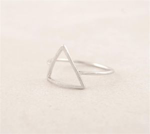 Fashion The latest elements triangle band rings hollow out graphics ring for women mixed color whole6059052