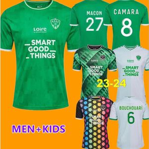 23 24 Maillots come santi Etienne Soccer Maglie da calcio 2023 2024 Terza Maillot Asse Etienne Wadji Lobry Wadji Calcio di calcio Attrezzatura Boutique des Verts 666