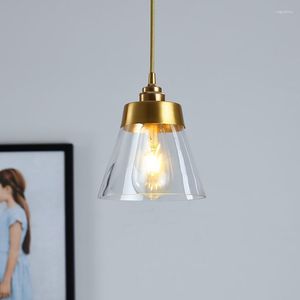 Pendant Lamps Modern Lights Glass Lampshade Brass Hanging Lamp Fixtures For Dining Room Bedroom Kitchen Island Decoration Lighting