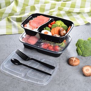 150pcs/Lot -Fächer -Lebensmittelbehälter Mahlzeitenzubereitungsbehälter Bento -Lunchboxen mit Deckel, Geschirrspüler/Mikrowellen-/Gefrierschranksicher