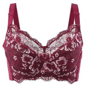 Bras 34 36 38 40 42 44 46 48 B C D E F G H BAICLOTHING Big Size Womens Full täckning Underwire Spets Floral Embrodery Bra Lingerie299C