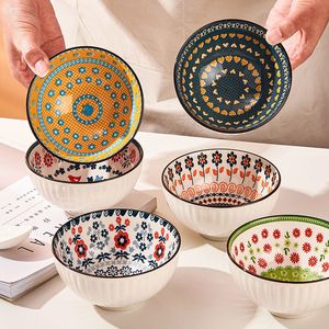 Pratos pratos de cerâmica étnica 45 polegadas Rice doméstico de mesa japonesa Sopa de mão Presentes de mão 230822