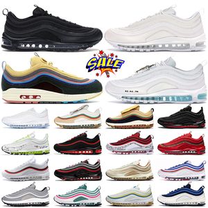 97 97s Running Shoes Men Women Trainers Triple Black White Jesus Sean Wotherspoon uppfödde obesegrade Mens Womens Trainers Outdoor Sports Sneakers