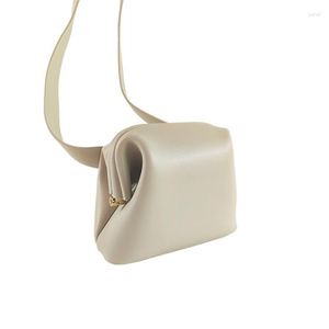 Evening Bags Clip Bag Mini Wide Shoulder Belt Package Cow Leather Crossbody For Women Purses And Handbags