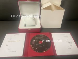 5A赤いオリジナルの木製ウォッチボックスブルーバルーンタンクウォッチケース高品質の時計ボックスCD証明書パンフレットハンドバッグA