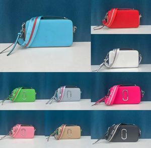 Bolsa de couro Marc Snapshot Designers Messenger para Women Crossbody Bag Bolsa Bolsa Double Zip Comparação de Casual Lita larga