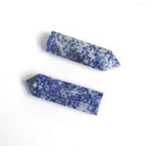 Figurine decorative 75 mm Blu naturale aragonite Punto pilastro di pietra punto cristallo colonna esagonale Sceptri minerali Energia Gesti di guarigione