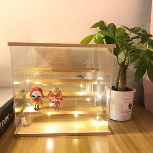 Other Toys Blind Box Storage Display Stand Acrylic Hand made Doll Model Toy Car Brick Organizer Transparent Dustproof Door Type 230823