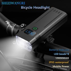 Cykelbelysningar 10000mAh cykelljus USB LED -laddningsbar uppsättning Mountain Cycle Front Back Highlight 8LEDLIGHT LAMP FILL LIGHT 230823