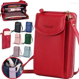 Evening Bags Women Wallet Shoulder Mini Leather Straps Mobile Phone Big Card Holders Handbag Money Pockets Small