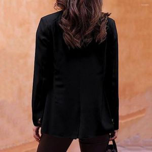 Women's Suits Women Jacket Stylish Business S Chic Lapel Design With Flap Pockets For Spring Autumn Office Attire Female Suit Coat