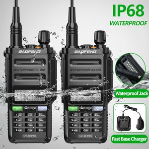 Walkie Talkie 2PCS BAOFENG UV 9R PRO IP68防水デュアルバンド136 174 400 520MHzハムラジオUV9RロングレンジUV XR 230823のアップグレード