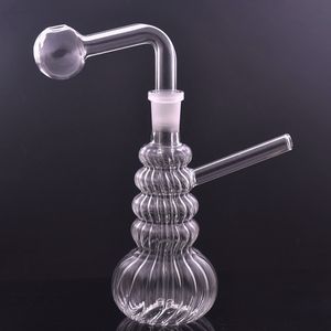 Bongos de água de vidro de 7 polegadas com fêmea de 14 mm fêmea de bongueiro fêmea Bong Dab Bonzes Bong Recycler Bong apanhador de cinzas para fumar com panela de óleo de down tronco 2pcs