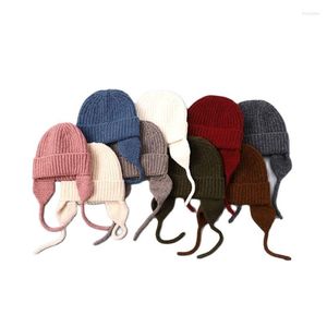 BERETS 2023 SPRING Autumn Winter Children Hat Beanie Girls Wool Hatts Kids Ear Protection Caps Baby Boys Beanies Bonnet