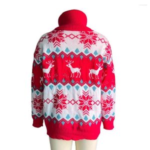 Kadın Sweaters Klasik Noel Sweater Uzun Kollu Stranty Noel Festival Jacquard Jumper