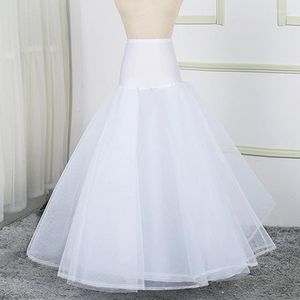 Etekler çembersiz petticoats crinoline slaytlar gelin elbisesi için fanikili zemin uzunluğu beyaz kadınlar