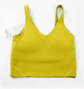 2023Yoga Kıyafet Türü Geri Hizalama Tank Tops Gym Giyim Kadınlar Çıplak Sıkı Sıkı Spor Sütun Fitness Güzel İç Çamaşır Gömlek