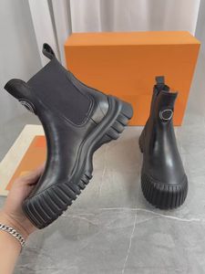 23s Frauen-Knöchelstiefel Motorrad Bottes Chelsea Stiefel elegante Mädchen klassische Designerin Ruby Knound Boot Martin Plattform Booties Sluxury Schuhe flach mit Box 35-41