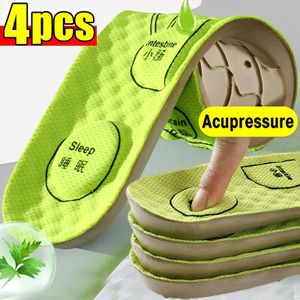 Shoe Parts Accessories 4PCS Foot Acupressure Insole Men Women Soft Breathable Sports Cushion Inserts Sweatabsorbing Deodorant Orthopedic Sole 230823