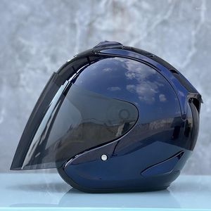 Hełmy motocyklowe 4 Sz Pure Blue Half Helmet Women and Men Racing Safety Hat Summer Single Len ECE zatwierdzony