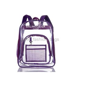 2023 Hot Sell Designer-Taschenrucksack Stil Transparenter Rucksack individuelle bedruckbare wasserdichte Tasche Neue kreative Reise durchsichtige Jelly Bags caitlin_fashion_bags