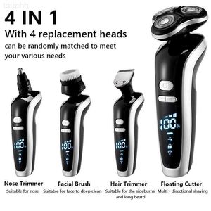 Shaver 4D Electric Beard USB laddningsbar professionell trimmer hårskärare Razor för män 220624 L230823