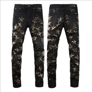 23SS Designer Jeans Jeans Mens Denim вышивающие брюки модные отверстия брюки US Size 28-40 хип-хоп.