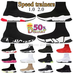 Designer Speedy Sock Sapatos Homens Mulheres Sapatos Casuais Plataforma Sapatilhas Treinadores de Velocidade 1.0 2.0 Preto Branco Vermelho Bege Azul Rosa Moda Outdoor Luxury Sports Sneaker