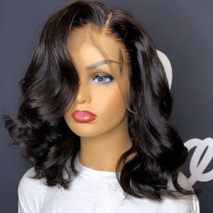 Bob Wig Wig Wave Lace Fronteiro Humanos Humanos Para Mulheres Pré -Armado Cabelo Brasileiro 220%Densidade HD Lace Frontal Wig 5x5 Peruca de fechamento de renda