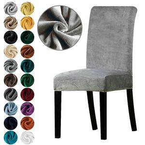 Sashes 12 Pieces Real Velvet Fabric Super Soft Chair Cover Luxurious Office Seat Cases Tretch Covers For Dining Room el 230822