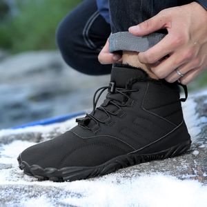 Säkerhetsskor Vinter varmt löpande barfota sko män gummi camping sneakers vattentätt nonslip andas för vandring klättring 230822