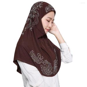 Abbigliamento etnico un pezzo amira donne musulmane hijab rhinestone istantanea sciarpa avvolgente sciallo hijabs islamico hijabs tirano pronti da indossare